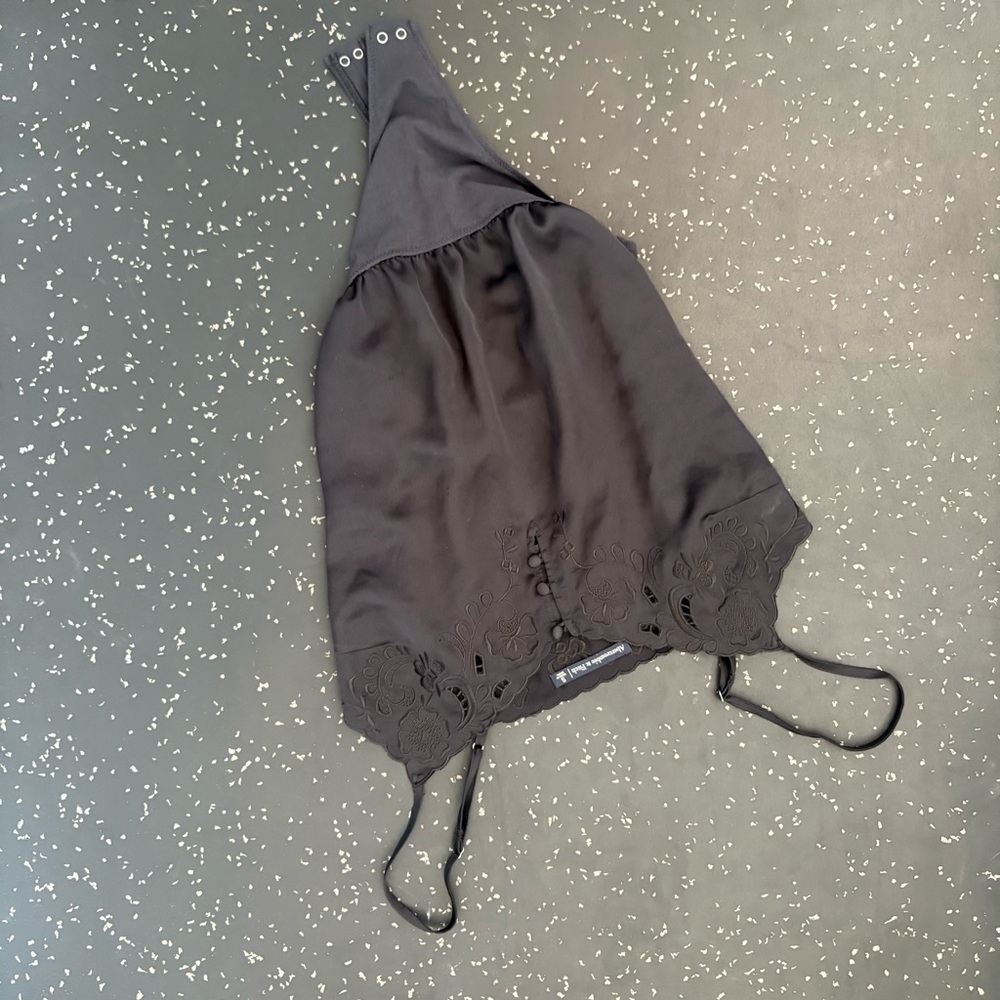 Abercrombie & Fitch satin Black Halter Tank Top